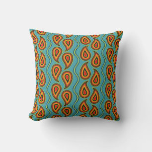 Paisley pattern, ornamental fabric texture indian cushion