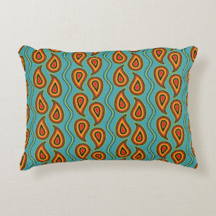 Paisley pattern, ornamental fabric texture indian decorative cushion