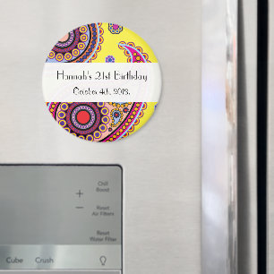 Paisley Pattern, Persian Paisley, Birthday Party Magnet