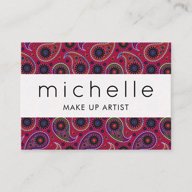 Paisley Pattern, Persian Paisley, Oriental Paisley Business Card (Front)