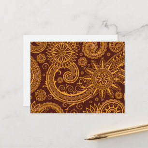 Paisley Pattern, Persian Paisley, Oriental Paisley Postcard