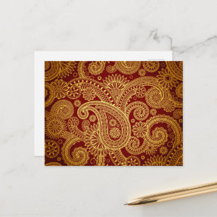 Paisley Pattern, Persian Paisley, Oriental Paisley Postcard