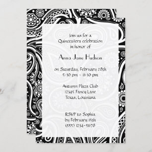Paisley Pattern, Persian Paisley, Quinceanera Invitation