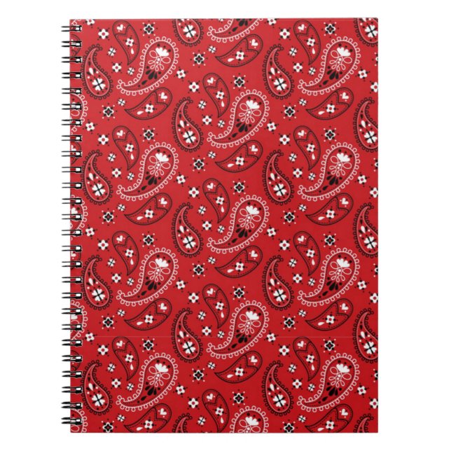 Paisley Pattern Red Background-98567 Notebook (Front)