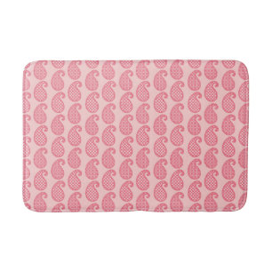 Paisley pattern, shades of coral pink bath mat