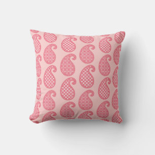 Paisley pattern, shades of coral pink cushion