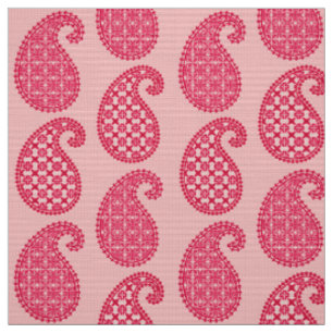 Paisley pattern, shades of coral pink fabric