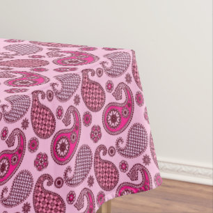 Paisley pattern, shades of light to deep pink tablecloth