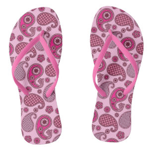Paisley pattern, shades of light to deep pink thongs