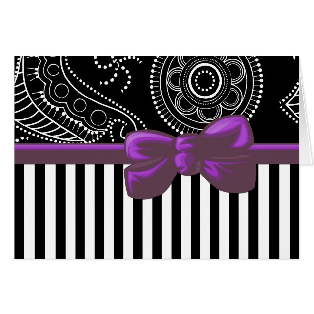 Paisley Pattern, Stripes, Lines, Black and White (Front Horizontal)