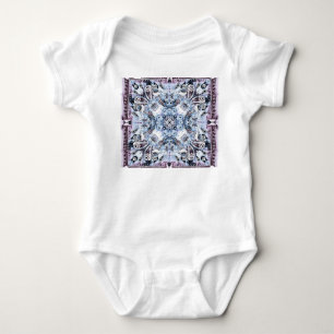 Paisley pattern: watercolor, hand-drawn shawl desi baby bodysuit