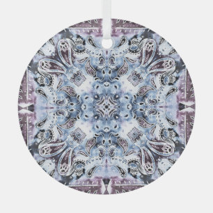 Paisley pattern: watercolor, hand-drawn shawl desi glass tree decoration