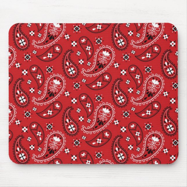 Paisley Pattern with Red Background-23214 Mouse Pad (Front)