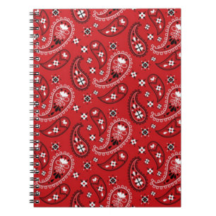 Paisley Pattern with Red Background-23214 Notebook
