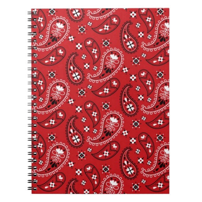 Paisley Pattern with Red Background-23214 Notebook (Front)