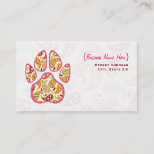 Paisley Paw Print Business Card