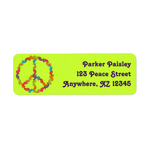 Paisley Peace Return Address Label