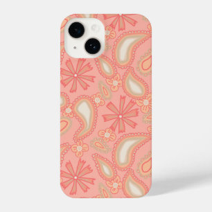 Paisley Peach Blooms iPhone 14 Case