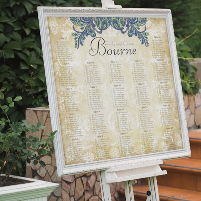 Paisley Peacock Colors Reception Seating Chart (Creator Uploaded)