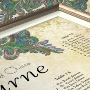 Paisley Peacock Colours Reception Seating Chart