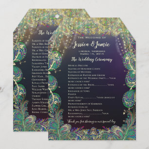 Paisley Peacock Colours Wedding Program