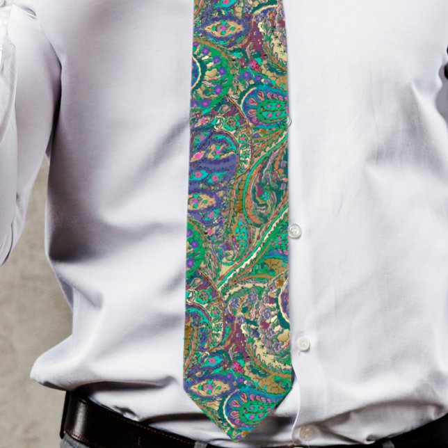 Paisley Peacock Colours Wedding Tie (Creator Uploaded)