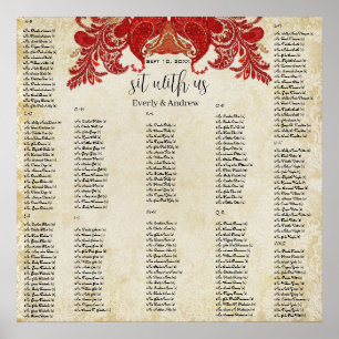 Paisley Peacock- Use 35 x 35 size (200 guests) Poster