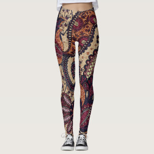 Paisley Perfection: Floral Seamless Design Leggings