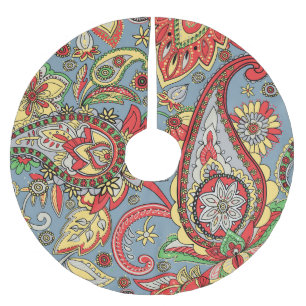 Paisley Perfection: Oriental Vintage Pattern Brushed Polyester Tree Skirt