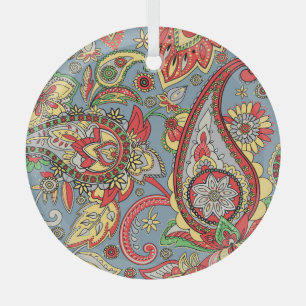 Paisley Perfection: Oriental Vintage Pattern Glass Tree Decoration