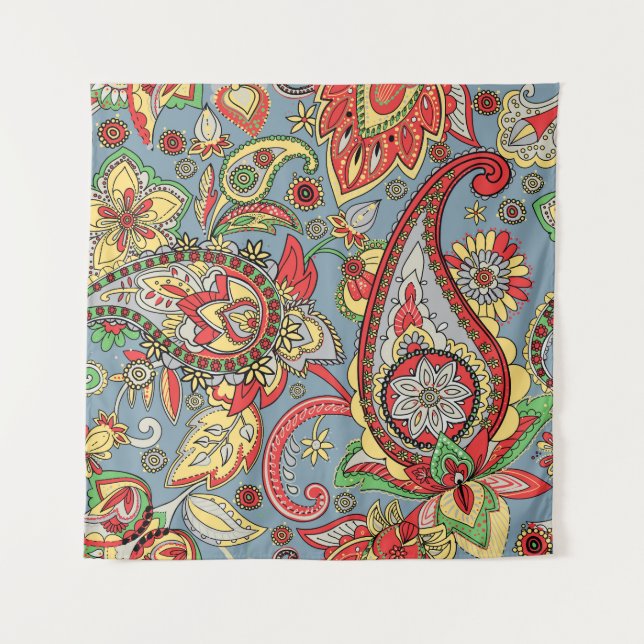 Paisley Perfection: Oriental Vintage Pattern Tapestry (Front)