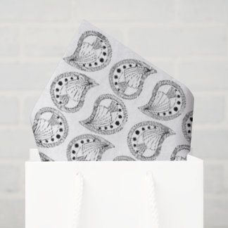 Paisley Petal Rhythm black lines Tissue Paper