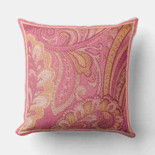 Paisley Pink and Orange Pillow