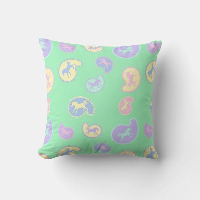Paisley Ponies Cushion (Front)