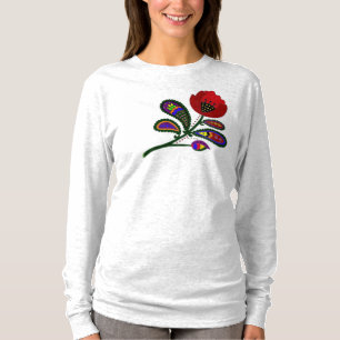 Paisley Poppy Ukrainian Folk Art T-Shirt