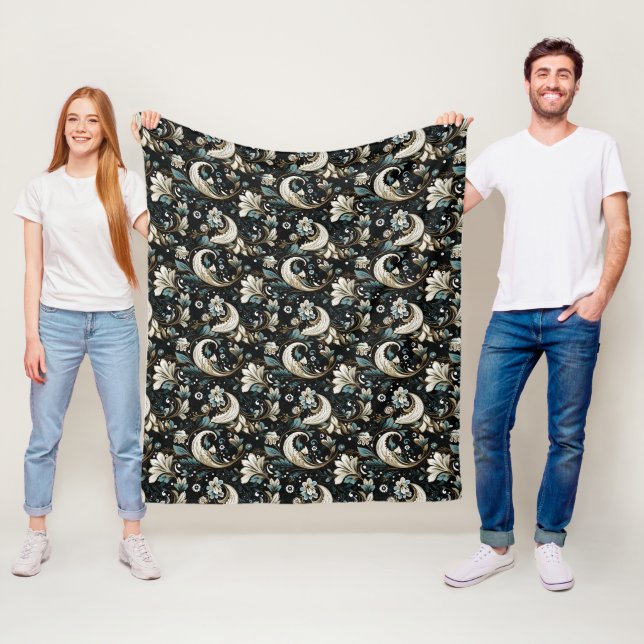 Paisley Print Fleece Blanket (In Situ)