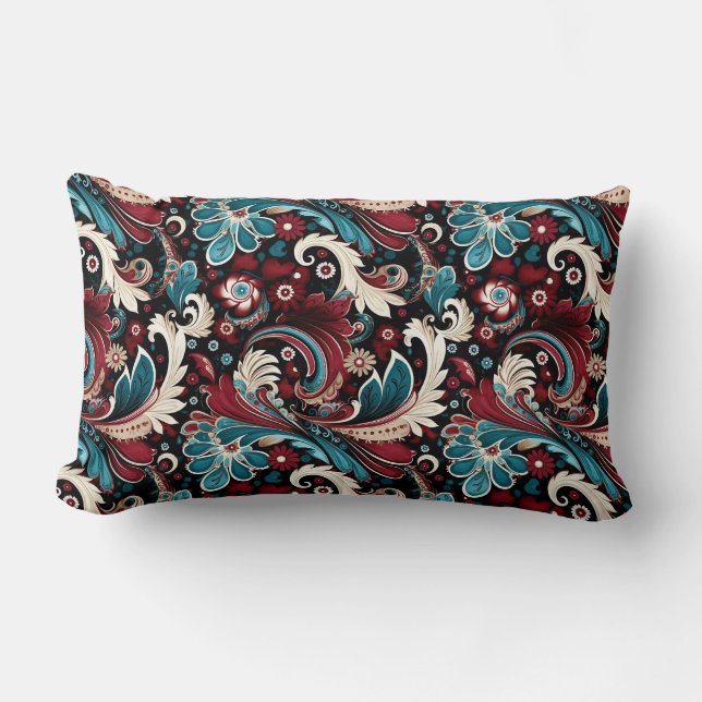 Paisley Print Lumbar Cushion (Front)