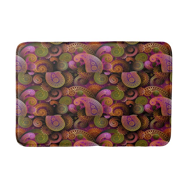 Paisley Purple Bath Mat (Front)