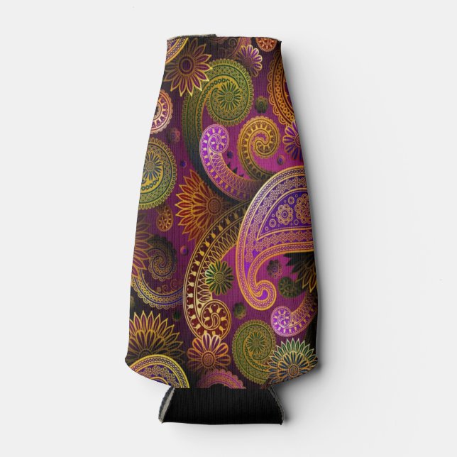 Paisley Purple Bottle Cooler (Front)