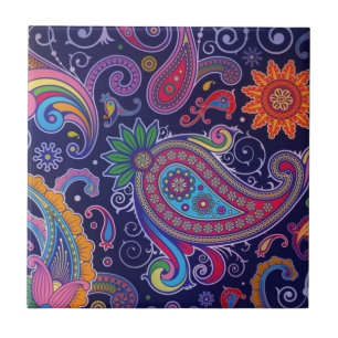 Paisley Purple pink Ceramic Tile