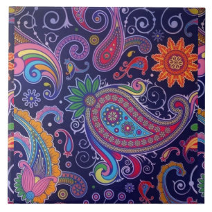 Paisley Purple pink Ceramic Tile