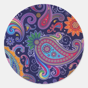 Paisley Purple pink Classic Round Sticker