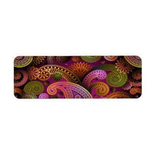 Paisley Purple Return Address Label