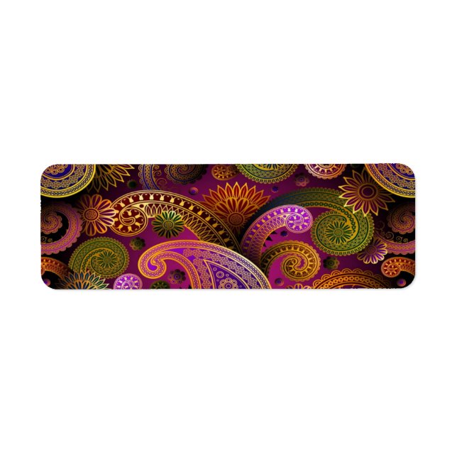 Paisley Purple Return Address Label (Front)