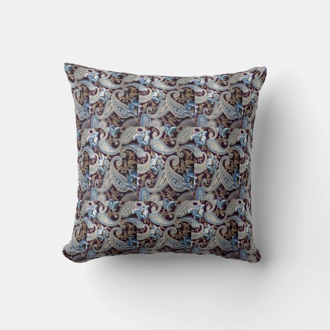Paisley Quilted Designer Reversible Pillow (Front)
