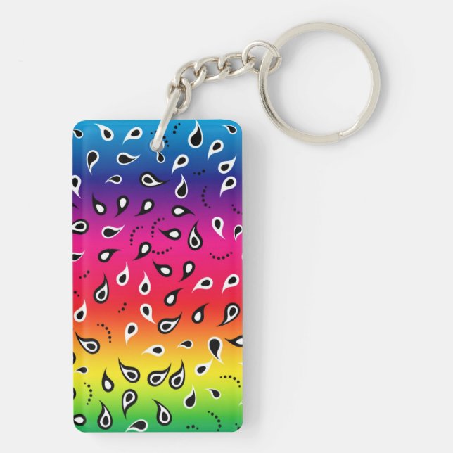Paisley Rainbow Key Ring (Back)