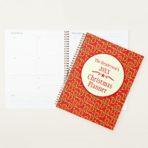 Paisley red family countdown to Christmas planner
