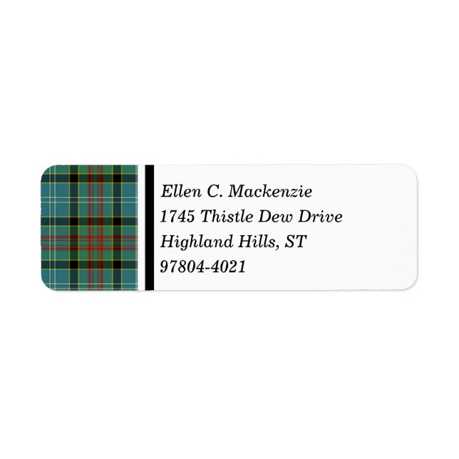 Paisley Scotland District Tartan Return Address Label (Front)