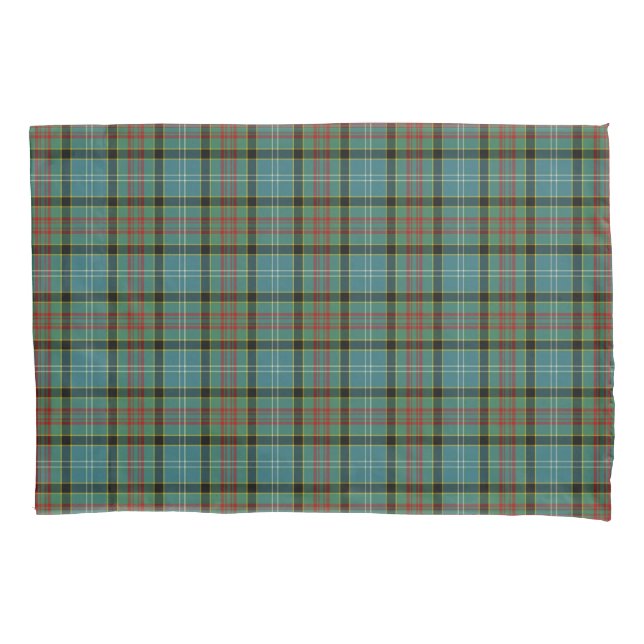 Paisley Scotland District Tartan Teal and Black Pl Pillowcase (Front)