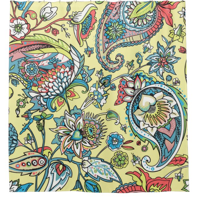 Paisley seamless pattern based on the traditional  shower curtain (Front)
